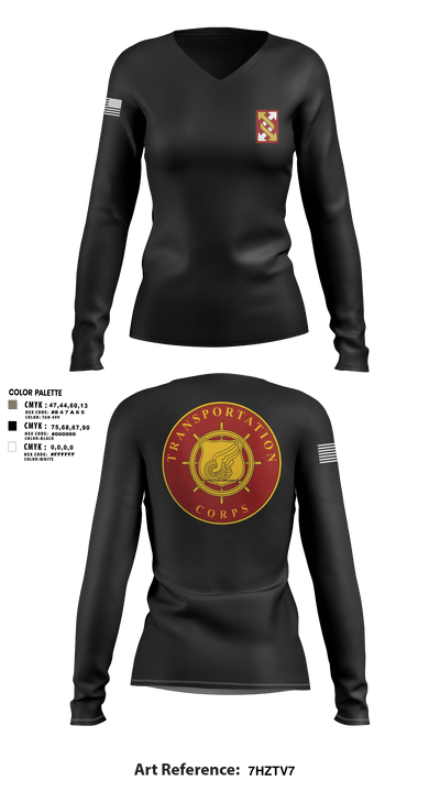 993rd Transportation Company 34221849 Women's Long Sleeve V-neck Shirt - 3