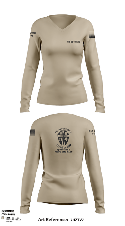 Service Aide 89628697 Women's Long Sleeve V-neck Shirt - 93