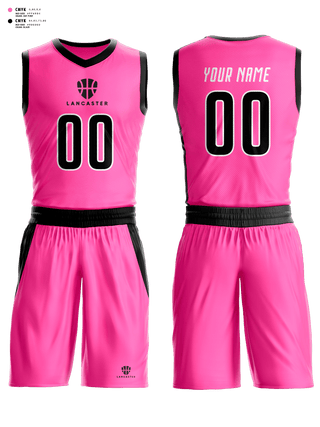 Basketball Uniform, Lancaster, Women's Basketball, Teamtime, Team time, sublimation, custom sports apparel, team uniforms, spirit wear, spiritwear, sports uniforms, custom shirts, team store, custom team store, fundraiser sports, apparel fundraiser