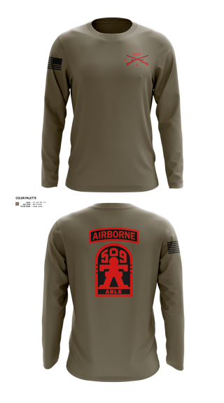 Long Sleeve Performance Shirt, 3-509th Parachute Infantry BN Able Nation, , Teamtime, Team time, sublimation, custom sports apparel, team uniforms, spirit wear, spiritwear, sports uniforms, custom shirts, team store, custom team store, fundraiser sports, apparel fundraiser