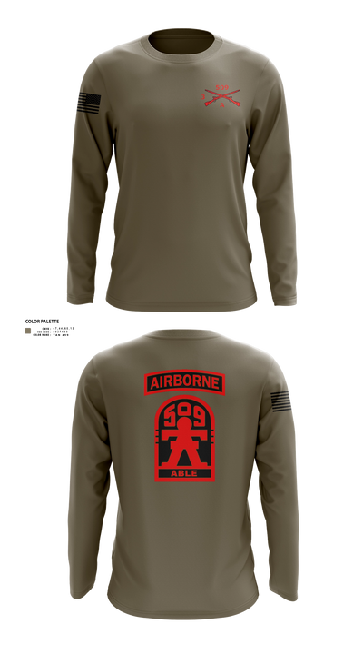 3-509th Parachute Infantry BN Able Nation 10459424 Long Sleeve Performance Shirt 22