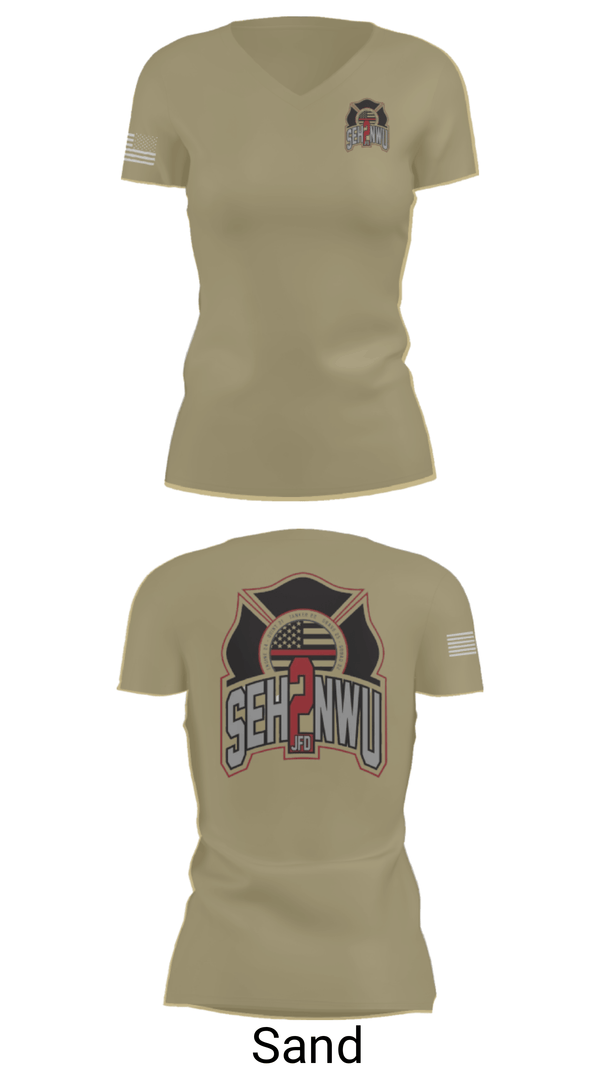 Women's Short Sleeve Vneck Shirt, SEHNWU, Fire Department, Teamtime, Team time, sublimation, custom sports apparel, team uniforms, spirit wear, spiritwear, sports uniforms, custom shirts, team store, custom team store, fundraiser sports, apparel fundraiser