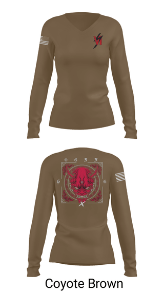 Women's Long Sleeve Vneck Shirt, 3d SGX, Marines, Teamtime, Team time, sublimation, custom sports apparel, team uniforms, spirit wear, spiritwear, sports uniforms, custom shirts, team store, custom team store, fundraiser sports, apparel fundraiser
