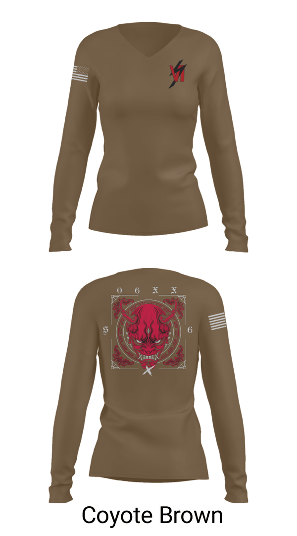 Women's Long Sleeve Vneck Shirt, 3d SGX, Marines, Teamtime, Team time, sublimation, custom sports apparel, team uniforms, spirit wear, spiritwear, sports uniforms, custom shirts, team store, custom team store, fundraiser sports, apparel fundraiser