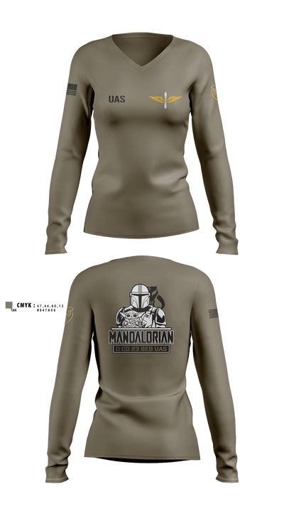 23rd BEB UAS 32441803 Women's Long Sleeve V-neck Shirt - 3