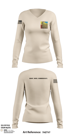Women's Long Sleeve Vneck Shirt, 218th Maneuver brigade, National Guard, Teamtime, Team time, sublimation, custom sports apparel, team uniforms, spirit wear, spiritwear, sports uniforms, custom shirts, team store, custom team store, fundraiser sports, apparel fundraiser