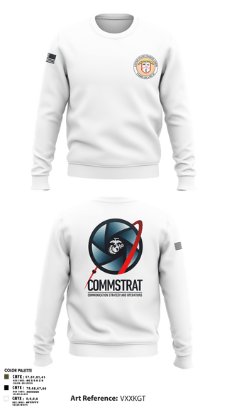 Crew Neck Sweatshirt, MCRDPI COMMSTRAT, Marines, Teamtime, Team time, sublimation, custom sports apparel, team uniforms, spirit wear, spiritwear, sports uniforms, custom shirts, team store, custom team store, fundraiser sports, apparel fundraiser