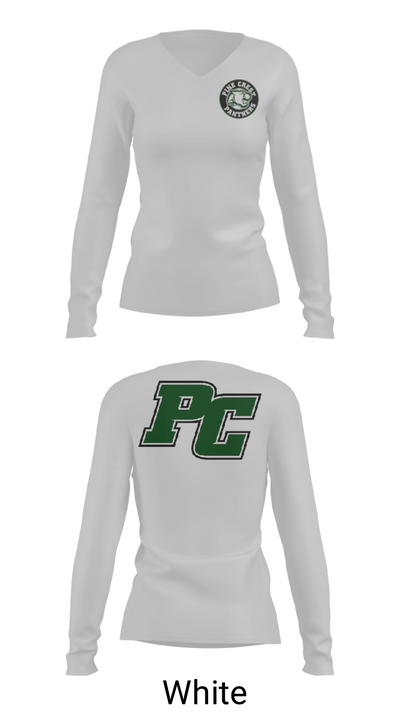 Pine Crest School (Upper School) Volleyball 95644172 Women's Long Sleeve V-neck Shirt - 16
