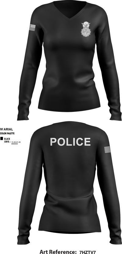 482 SFS 14354355 Women's Long Sleeve V-neck Shirt - 1