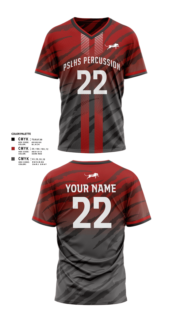 Mens Soccer Jersey, PSLHS Percussion, Men's Soccer, Teamtime, Team time, sublimation, custom sports apparel, team uniforms, spirit wear, spiritwear, sports uniforms, custom shirts, team store, custom team store, fundraiser sports, apparel fundraiser