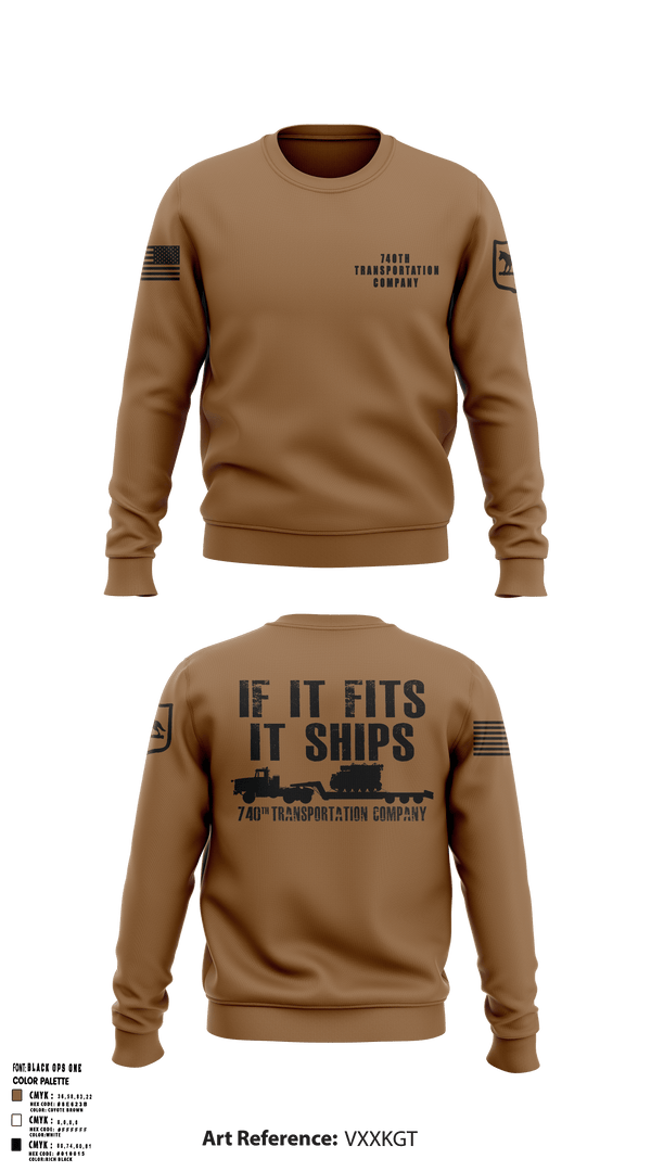 Crew Neck Sweatshirt, 740TH TRANSPORTATION COMPANY, National Guard, Teamtime, Team time, sublimation, custom sports apparel, team uniforms, spirit wear, spiritwear, sports uniforms, custom shirts, team store, custom team store, fundraiser sports, apparel fundraiser