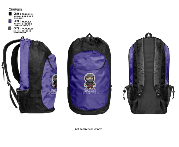 Gear Bag, Ninjas, Football, Teamtime, Team time, sublimation, custom sports apparel, team uniforms, spirit wear, spiritwear, sports uniforms, custom shirts, team store, custom team store, fundraiser sports, apparel fundraiser