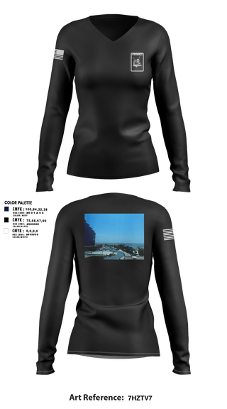 Women's Long Sleeve Vneck Shirt, VQ-1, Navy, Teamtime, Team time, sublimation, custom sports apparel, team uniforms, spirit wear, spiritwear, sports uniforms, custom shirts, team store, custom team store, fundraiser sports, apparel fundraiser
