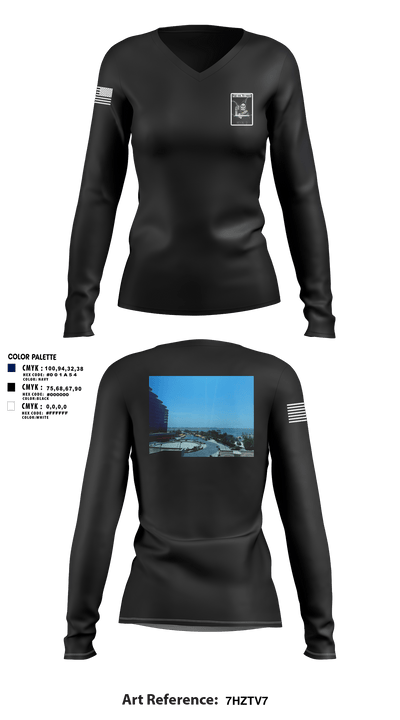 VQ-1 16140645 Women's Long Sleeve V-neck Shirt - 3