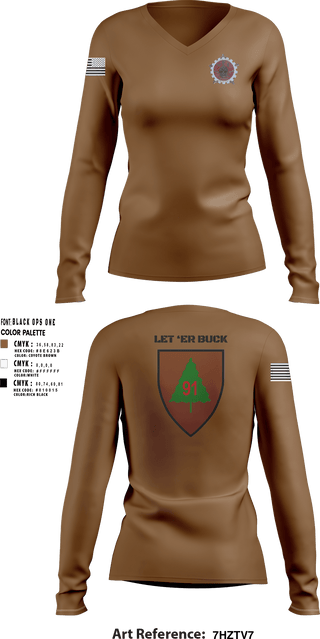 Women's Long Sleeve Vneck Shirt, 4-361st OC/T, Army, Teamtime, Team time, sublimation, custom sports apparel, team uniforms, spirit wear, spiritwear, sports uniforms, custom shirts, team store, custom team store, fundraiser sports, apparel fundraiser