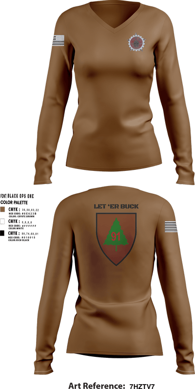 4-361st OC/T 3929267 Women's Long Sleeve V-neck Shirt - 1