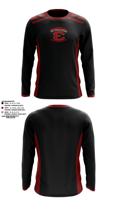 E.C.I.BULLDOGS 58430301 Long Sleeve Performance Shirt - 1