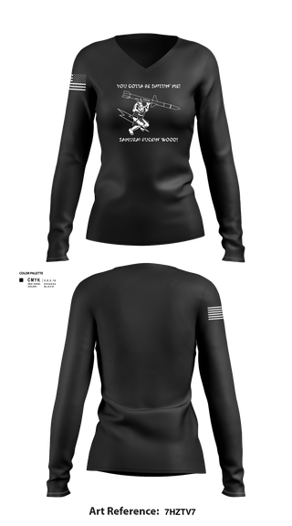 Women's Long Sleeve Vneck Shirt, 14 FS, Air Force, Teamtime, Team time, sublimation, custom sports apparel, team uniforms, spirit wear, spiritwear, sports uniforms, custom shirts, team store, custom team store, fundraiser sports, apparel fundraiser