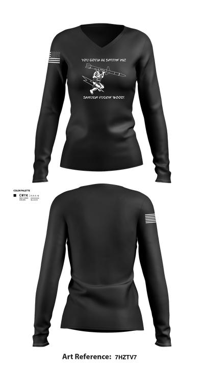 14 FS 8969391 Women's Long Sleeve V-neck Shirt - 1