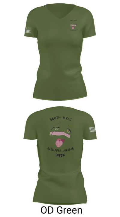 380th HVAC 14161864 Women's Short Sleeve V-neck Shirt - 48