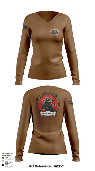 Women's Long Sleeve Vneck Shirt, 441st Engineer Company, Army, Teamtime, Team time, sublimation, custom sports apparel, team uniforms, spirit wear, spiritwear, sports uniforms, custom shirts, team store, custom team store, fundraiser sports, apparel fundraiser