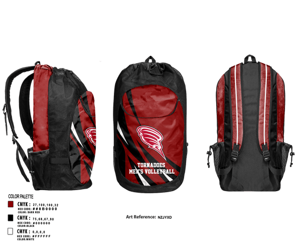 Gear Bag, Tornadoes, Men's Volleyball, Teamtime, Team time, sublimation, custom sports apparel, team uniforms, spirit wear, spiritwear, sports uniforms, custom shirts, team store, custom team store, fundraiser sports, apparel fundraiser