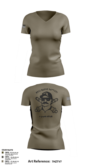 Women's Short Sleeve Vneck Shirt, HHB 2-319 AFAR, Army, Teamtime, Team time, sublimation, custom sports apparel, team uniforms, spirit wear, spiritwear, sports uniforms, custom shirts, team store, custom team store, fundraiser sports, apparel fundraiser