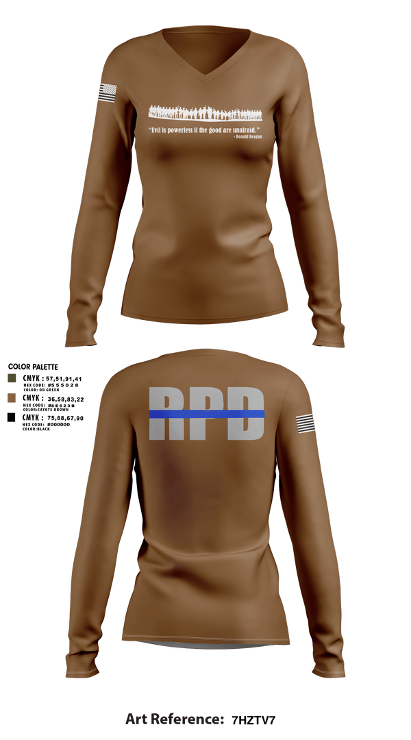 Women's Long Sleeve Vneck Shirt, Roanoke SWAT, Police, Teamtime, Team time, sublimation, custom sports apparel, team uniforms, spirit wear, spiritwear, sports uniforms, custom shirts, team store, custom team store, fundraiser sports, apparel fundraiser
