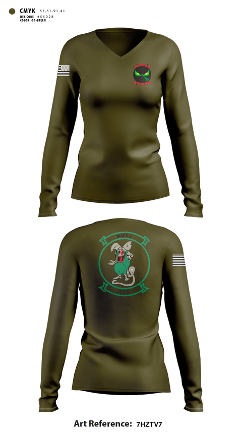 Women's Long Sleeve Vneck Shirt, MACS-2, Marines, Teamtime, Team time, sublimation, custom sports apparel, team uniforms, spirit wear, spiritwear, sports uniforms, custom shirts, team store, custom team store, fundraiser sports, apparel fundraiser