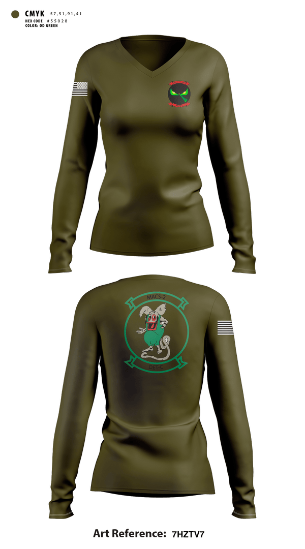 Women's Long Sleeve Vneck Shirt, MACS-2, Marines, Teamtime, Team time, sublimation, custom sports apparel, team uniforms, spirit wear, spiritwear, sports uniforms, custom shirts, team store, custom team store, fundraiser sports, apparel fundraiser