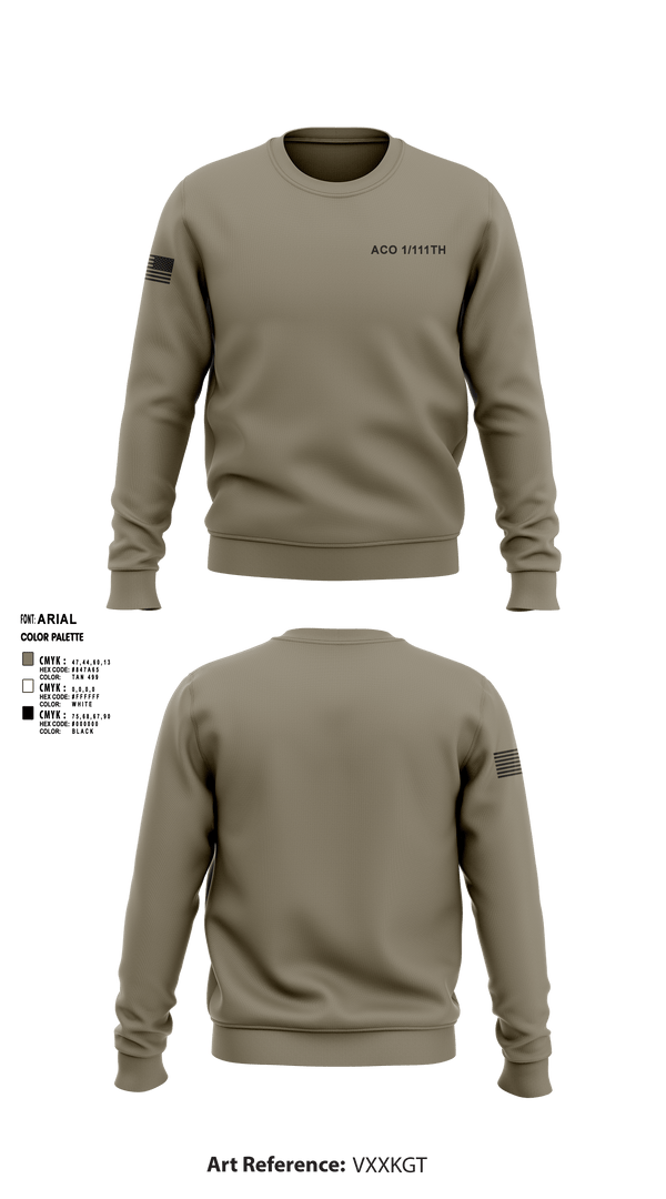 Crew Neck Sweatshirt, Aco 1/111th, , Teamtime, Team time, sublimation, custom sports apparel, team uniforms, spirit wear, spiritwear, sports uniforms, custom shirts, team store, custom team store, fundraiser sports, apparel fundraiser