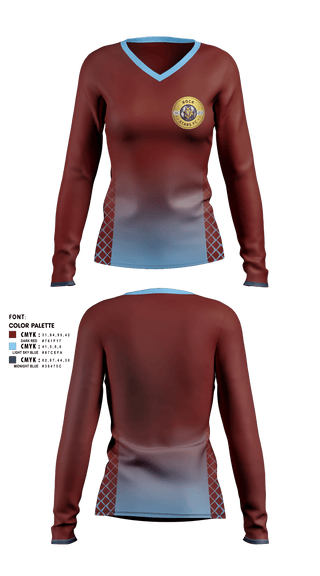 Women's Long Sleeve Vneck Shirt, Rock Star, Men's Soccer, Teamtime, Team time, sublimation, custom sports apparel, team uniforms, spirit wear, spiritwear, sports uniforms, custom shirts, team store, custom team store, fundraiser sports, apparel fundraiser