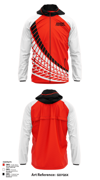 Windbreaker, Raiders, Football, Teamtime, Team time, sublimation, custom sports apparel, team uniforms, spirit wear, spiritwear, sports uniforms, custom shirts, team store, custom team store, fundraiser sports, apparel fundraiser
