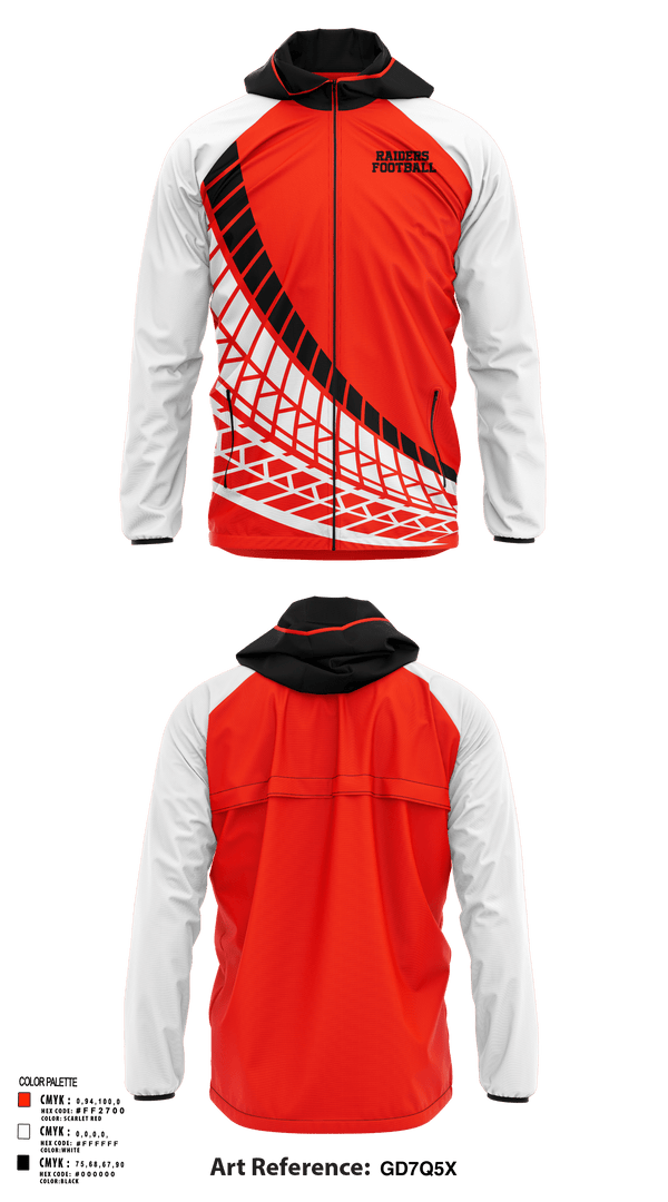 Windbreaker, Raiders, Football, Teamtime, Team time, sublimation, custom sports apparel, team uniforms, spirit wear, spiritwear, sports uniforms, custom shirts, team store, custom team store, fundraiser sports, apparel fundraiser