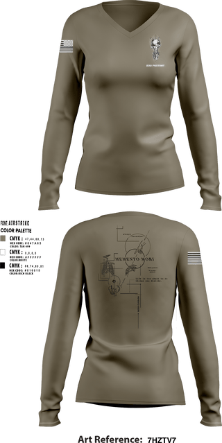 Women's Long Sleeve Vneck Shirt, 232 Foxtrot, Army, Teamtime, Team time, sublimation, custom sports apparel, team uniforms, spirit wear, spiritwear, sports uniforms, custom shirts, team store, custom team store, fundraiser sports, apparel fundraiser