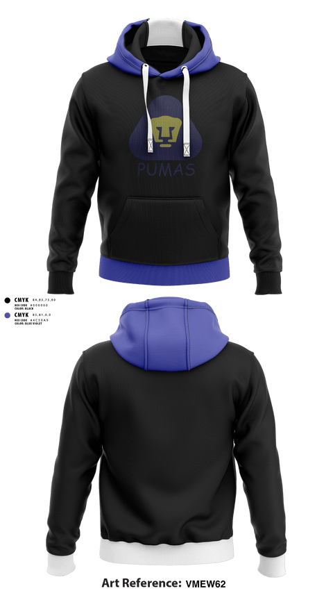 Hoodie, Pumas, Men's Soccer, Teamtime, Team time, sublimation, custom sports apparel, team uniforms, spirit wear, spiritwear, sports uniforms, custom shirts, team store, custom team store, fundraiser sports, apparel fundraiser