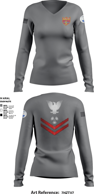 Women's Long Sleeve Vneck Shirt, USS COOK FF-1083, Navy, Teamtime, Team time, sublimation, custom sports apparel, team uniforms, spirit wear, spiritwear, sports uniforms, custom shirts, team store, custom team store, fundraiser sports, apparel fundraiser