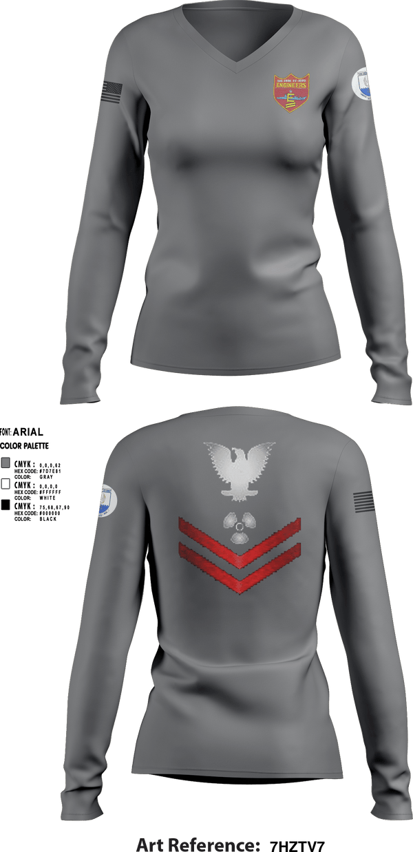 Women's Long Sleeve Vneck Shirt, USS COOK FF-1083, Navy, Teamtime, Team time, sublimation, custom sports apparel, team uniforms, spirit wear, spiritwear, sports uniforms, custom shirts, team store, custom team store, fundraiser sports, apparel fundraiser