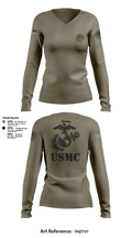 Marines 81974067 Women's Long Sleeve V-neck Shirt - 1