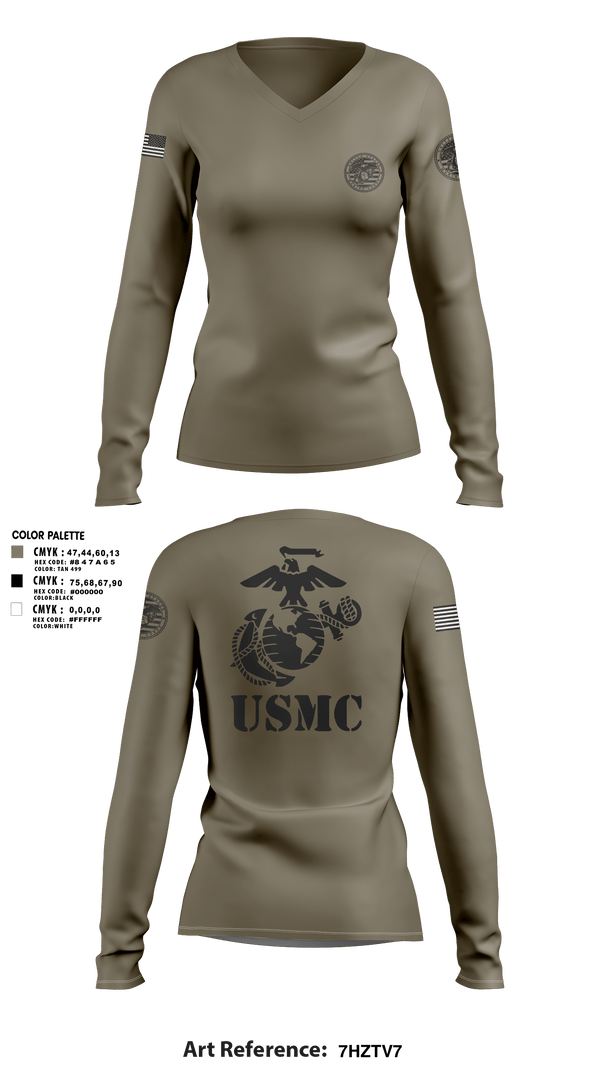 Women's Long Sleeve Vneck Shirt, Marines, Marines, Teamtime, Team time, sublimation, custom sports apparel, team uniforms, spirit wear, spiritwear, sports uniforms, custom shirts, team store, custom team store, fundraiser sports, apparel fundraiser
