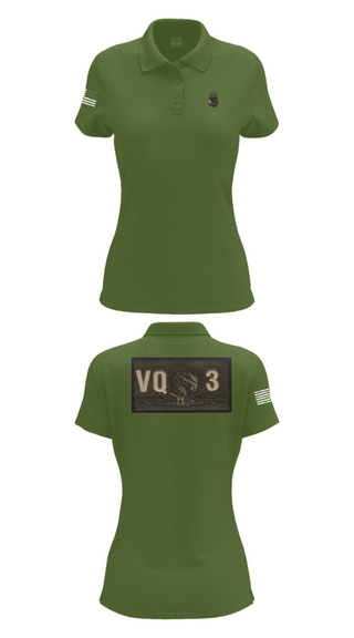 Women's Short Sleeve Performance Polo, VQ-3 DET TRVS, Navy, Teamtime, Team time, sublimation, custom sports apparel, team uniforms, spirit wear, spiritwear, sports uniforms, custom shirts, team store, custom team store, fundraiser sports, apparel fundraiser