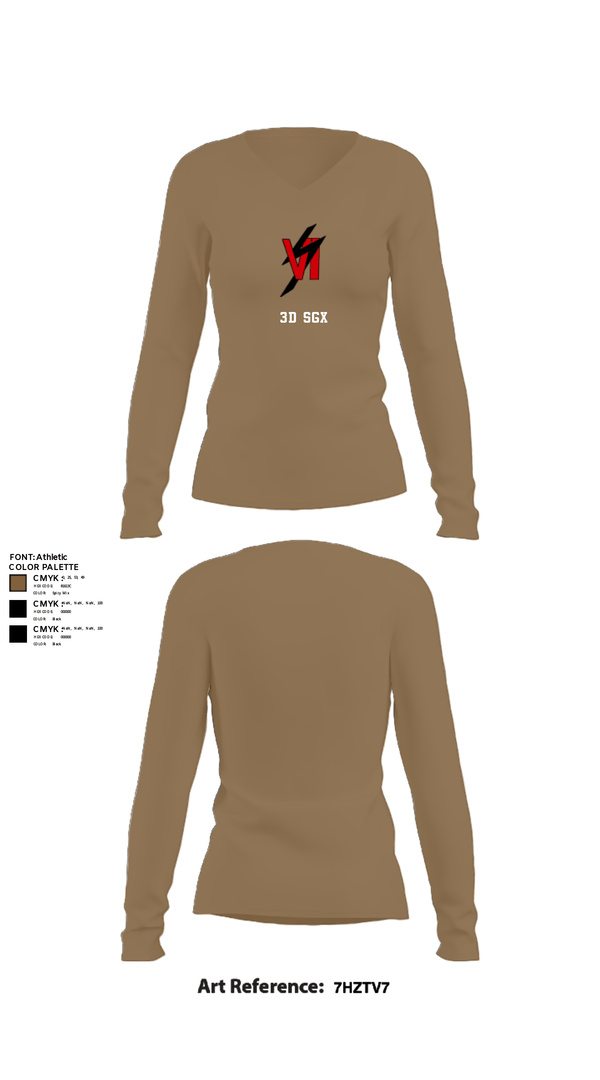 Women's Long Sleeve Vneck Shirt, 3d SGX, Marines, Teamtime, Team time, sublimation, custom sports apparel, team uniforms, spirit wear, spiritwear, sports uniforms, custom shirts, team store, custom team store, fundraiser sports, apparel fundraiser
