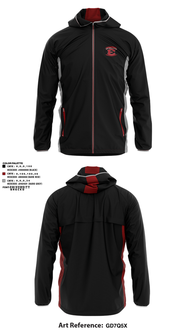 Windbreaker, E.C.I.BULLDOGS, Football, Teamtime, Team time, sublimation, custom sports apparel, team uniforms, spirit wear, spiritwear, sports uniforms, custom shirts, team store, custom team store, fundraiser sports, apparel fundraiser
