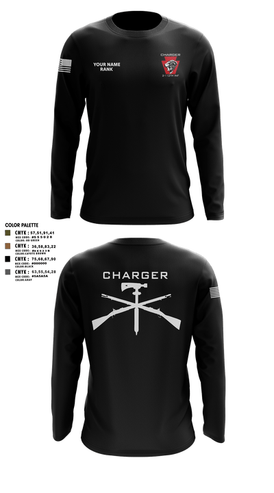 Charger Co. / 2-112th Infantry Battalion 37738588 Long Sleeve Performance Shirt - 8