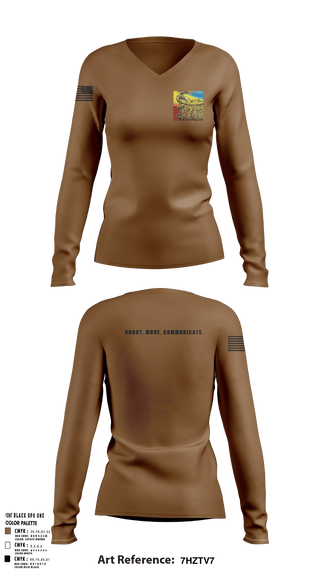 Women's Long Sleeve Vneck Shirt, 218th Maneuver brigade, National Guard, Teamtime, Team time, sublimation, custom sports apparel, team uniforms, spirit wear, spiritwear, sports uniforms, custom shirts, team store, custom team store, fundraiser sports, apparel fundraiser