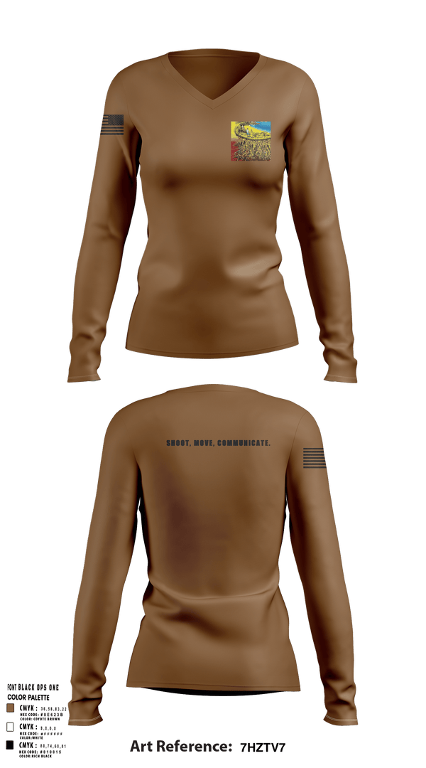 Women's Long Sleeve Vneck Shirt, 218th Maneuver brigade, National Guard, Teamtime, Team time, sublimation, custom sports apparel, team uniforms, spirit wear, spiritwear, sports uniforms, custom shirts, team store, custom team store, fundraiser sports, apparel fundraiser