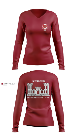 Women's Long Sleeve Vneck Shirt, 80th TC, TTC-Dix, Army, Teamtime, Team time, sublimation, custom sports apparel, team uniforms, spirit wear, spiritwear, sports uniforms, custom shirts, team store, custom team store, fundraiser sports, apparel fundraiser