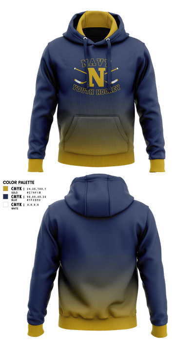 Navy Youth Hockey 90157811 Hoodie - 3