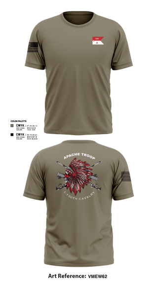 Short Sleeve Performance Shirt, Apache Troop 1-150th, Army, Teamtime, Team time, sublimation, custom sports apparel, team uniforms, spirit wear, spiritwear, sports uniforms, custom shirts, team store, custom team store, fundraiser sports, apparel fundraiser