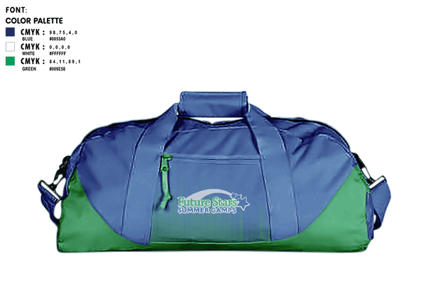 Duffle Bag, Future Stars Summer Camps at Old Westbury, Spirit Store, Teamtime, Team time, sublimation, custom sports apparel, team uniforms, spirit wear, spiritwear, sports uniforms, custom shirts, team store, custom team store, fundraiser sports, apparel fundraiser